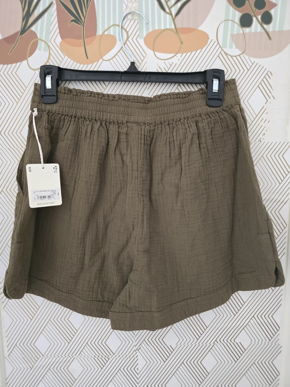 High Rise Crinkled Cotton Shorts - Picture 4 of 6